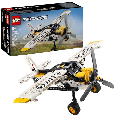 LEGO 42198 Technic Propellerflugzeug – Modellflugzeug mit rotierendem Propeller & 4-Zylinder-Motor, Technik-Bauset, Geschenkidee für Kinder ab 8 Jahren