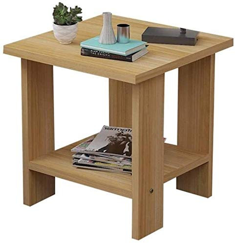 Moderner Beistelltisch, Nachttisch mit Regalen, kleiner und stabiler Holz-Beistelltisch für Schlafzimmer oder Büro
