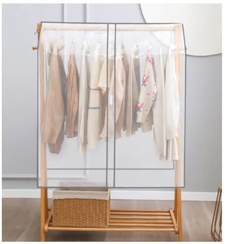 Housse Protection Salon De Jardin, Transparent Couverture De Cintre, Couverture De Cintre Anti - Poussière, Sac À Vêtements Transparent, Résistant À L'eau Couvercle Pour Armoire, Avec Stickers Magique