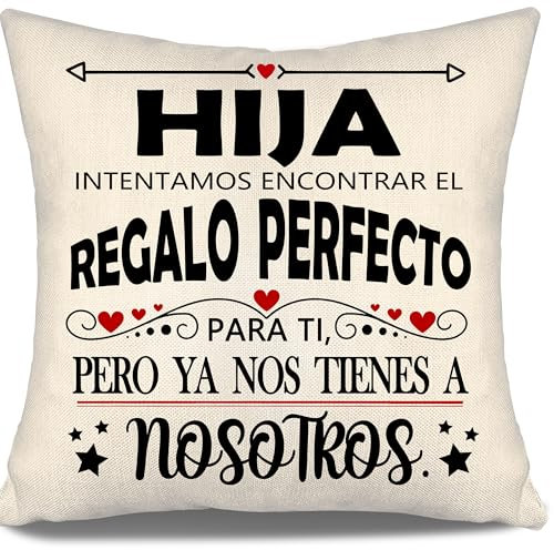 Aosumin Hija intentamos Encontrar Fundas de Cojín Divertidas para Hija Regalo de Cumpleaños Mejor Regalo para Hija (Hija-b)