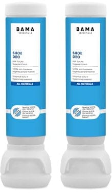 Bama Essentials Shoe Deo (2 x 100ml) – antibakterielle Frische, hygienisches, Deospray für Sport-, Arbeits- und Freizeitschuhe