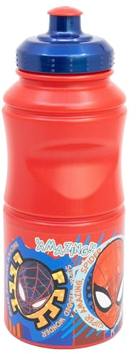 Stor Kinder Trinkflasche Spider-Man 380ml Kunststoff Wiederverwendbar mit Auslaufsicherem Verschluss Rutschfest BPA-frei
