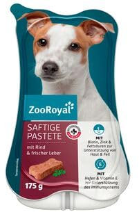ZooRoyal Hundefutter saftige Pastete mit Rind & Leber, 15er Pack (15 x 175g)