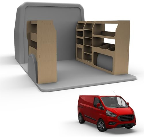 Van Racking fits Ford Transit Custom (Short (L1) Wheelbase) Plywood Easy Self Assemble Tool Storage Shelving - Fitting Fixtures Included - (Both Sides)
