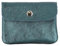 Double Tree - Porte-Monnaie Femme en Cuir Véritable Irisé - Petit Portefeuille Brillant à Rabat Format Enveloppe Élégant - Léger et Pratique - Bleu Canard