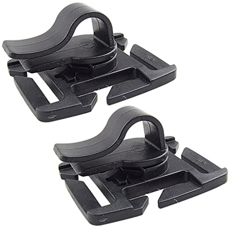 Wasserschlauch-Clip für Trinkblase, Trinkhalm, Schlauch, Gurtband, Clip, drehbare Befestigung für Rucksack, Wandern, Camping, 2 Stück