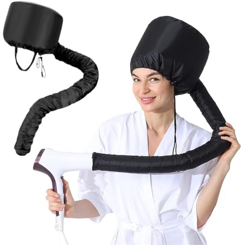 MIRKUZI Secadores de casco 1 funda negra para secador de pelo, accesorio para secador, gorro de secado tipo casco, funda para secador de pelo, secador con banda elástica, ideal para mujeres y niñas.