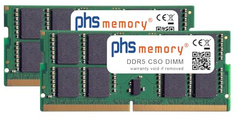 PHS-memory 64GB (2x32GB) Set RAM modulo Compatibile con HP EliteDesk 8 G1i Mini DDR5 CSODIMM 6400MHz PC5-51200S