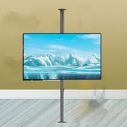 GDMDPTE Supports TV, Support de Sol pour Cadre TV LCD - Support de Sol TV à 360 degrés, Support de Plafond TV réglable, Convient aux écrans LED de 32 à 75 Pouces, Support de Sol TV, jusqu'à 110 LB,