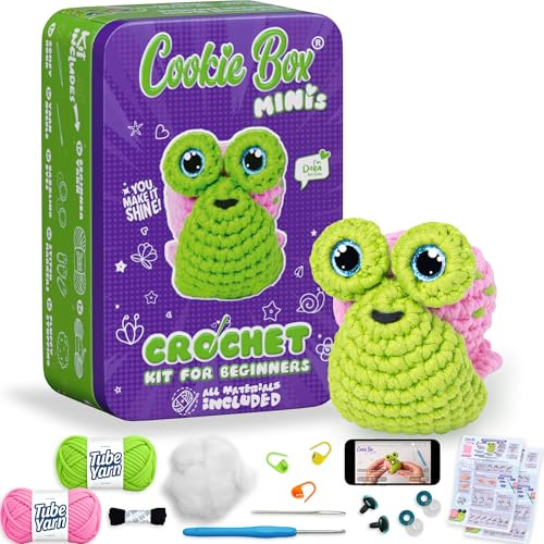 Cookie Box Amigurumi Häkelset, Häkelset Kuscheltier, Mit Anleitung | Häkelset Kinder Ab 8, Häkeln Und Stricken Starter Set, Gedruckte Anleitung, Video Tutorial, Geschenkset, Schnecke Dora