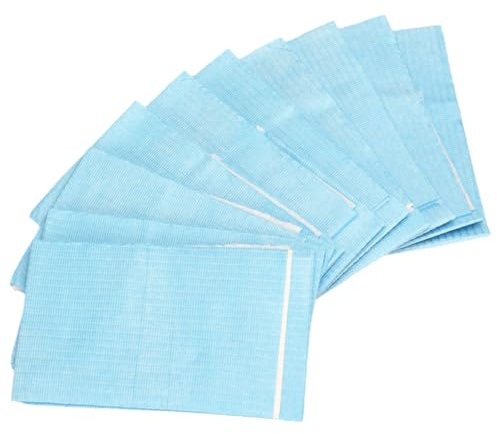 SOPOTUTU 10 Stück Einweg Lätzchen für Erwachsene zum Essen Leicht und Einfach zu Tragen aus Atmungsaktivem Papier mit Humanisiertem Design für Senioren und Behinderte