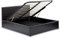 MODERNIQUE 4ft6 Double Storage Ottoman Gas Lift Up Bed Frame, Massive Storage Underneath Black Faux Leather High Headboard Bed, Sprung Wooden Slats Base