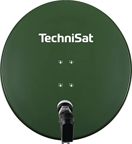 TechniSat SATMAN 850 PLUS - Satellitenschüssel für 4 Teilnehmer (85 cm Sat Spiegel mit Masthalterung und 40mm Universal-Quattro-Switch-LNB) grün