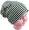 Miobo Kinder Slouch Beanie Mütze,Baumwolle,Streifen (DE/NL/SE/PL, Numerisch, 48, 53, Petrol/Weiß)