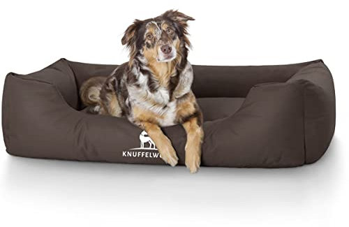 Knuffelwuff Hundebett Finlay aus Nylongewebe Übergröße XXXL 155 x 105cm Braun - Hundesofa mit erhöhte Ränder und abnehmbarem Bezug - leicht zu reinigen - für große, mittelgroße und kleine Hunde
