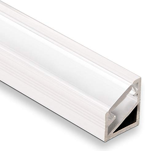 25 Stück LED Profil-66 Eckprofil weiß mit opaler Abdeckung 2000 x 14,5 x 16,5 mm von SO-TECH®