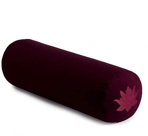 Yoga Studio Lotus Kissen, Baumwolle, mit YKK-Reißverschluss, 23 x 61 cm, Bio-Buchweizen