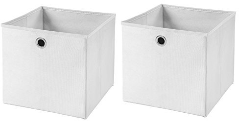 2 Stück Faltbox Weiß 28 x 28 x 28 cm Aufbewahrungsbox faltbar