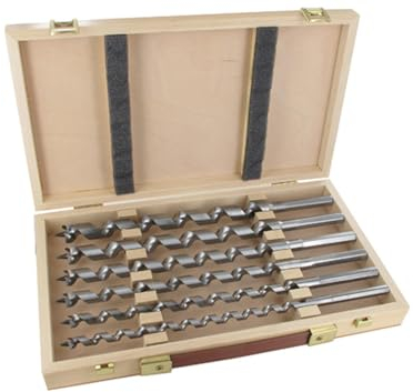 FAMAG Schlangenbohrer Lewis WS | 6-teiliger Satz im Holzkasten Ø 10-20 mm mit 255 mm Arbeitslänge | Holzbohrer für Tieflochbohrungen in Weichholz & Hartholz | Made in Germany | 1410.300