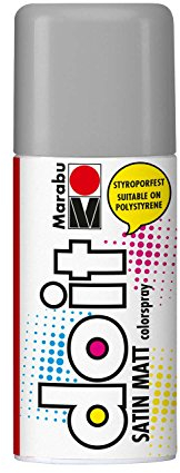 Marabu 21070006169 - Do it Satin Matt steingrau, Colorspray auf Acrylbasis, styroporfest, schnell trocknend, sehr gute Deckkraft, wetterfest, für große und kleine Bastelarbeiten, 150 ml Sprühdose