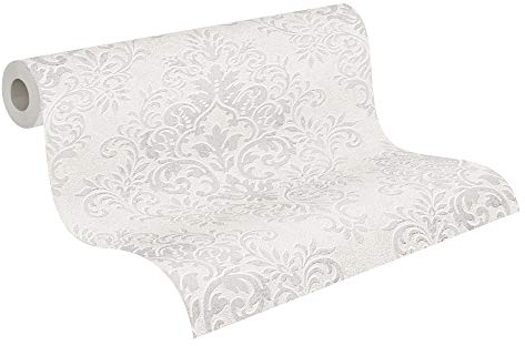 A.S. Création ivingwalls Vliestapete Jette Joop Tapete mit Ornamenten barock 10,05 m x 0,53 m grau metallic Hergestellt in Deutschland 339246 33924-6