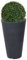 URBNLIVING Round Charcoal Grey Plant Pot With Artificial Grass Dome Ball