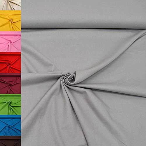 MAGAM-Stoffe Sophie Baumwollstoff Uni 100% Baumwolle Oeko-Tex Meterware 50cm (41. Hellgrau)