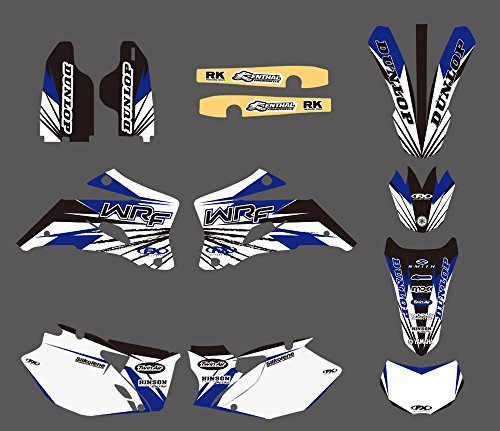 ruilian Calcomanías gráficas personalizadas para Yamaha WR250F 2007-2013 y WR450F 2007-2011, Vinilo, Azul, Moderno, Decal