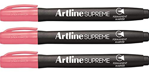ARTLINE Lot de 3 Marqueurs Supreme EPF-700 permanent indélébile pointe conique 1 mm rose