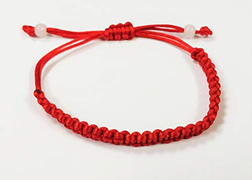 JRose Collections Handmade Kabbalah Red String Bracelet for Men and Women with Double Quartz for Protection against Evil Eye and Good Luck - Buddhist Rope Bracelets for Peace and Safety