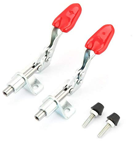 Morsetto a Levetta, Morsetto Verticale Sgancio Rapido Orizzontale 2 Pezzi Morsetto a Levetta Verticale Tipo Push-pull Fisso Zincato in Ferro per Saldatura Jigging Campo di Riparazione