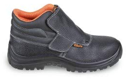 Beta 7245BK 37 - Scarpe alte stringate in pelle idrorepellente con rapido sfilamento e patella di protezione frontale con chiusura a strappo