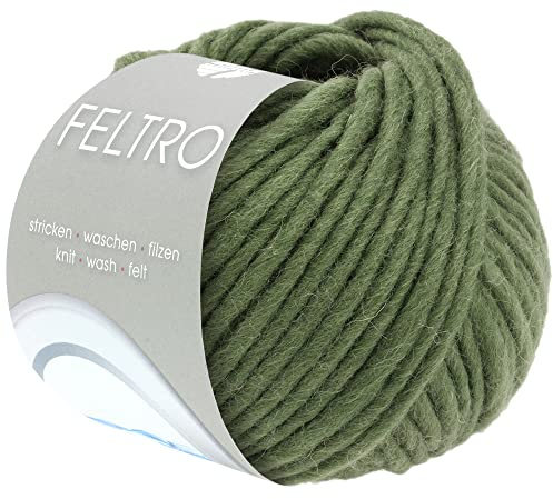 LANA GROSSA Feltro | Filzgarn für Kreativhandwerk, vielseitig, hochwertige Wolle zum Nass- und Trockenfilzen | Handstrickgarn aus 100% Schurwolle | 50g Wolle zum Stricken & Häkeln | 50m FB 86