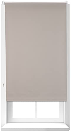 Relaxdays Thermorollo, blickdicht, Verdunkelungsrollo, Thermobeschichtung, Gesamt: 60x160 cm, Stoffbreite 56 cm, braun