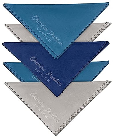 Charles Parker London Extra Large Microfibre Cleaning Cloths for Cleaning Camera Lens and TV Screens - 5 Pack of Glasses Cleaner Cloth – Washable, Non-Scratch, Smudge- and Lint-Free (30cm x 30cm)