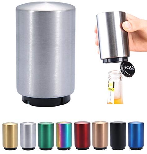 CHICAN Magnetic Beer Bottle Opener,Press Down Automatic Bottle Opener,Magnet Beer Cola Soda Crown Cap Top Bottle Opener Tool Kitchen Gadgets Accessories New Year Gifts for Men,Father's Day Gift