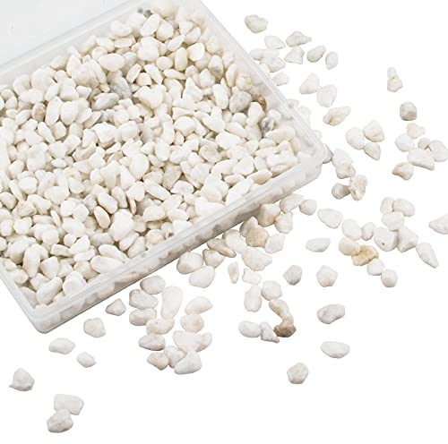 WANDIC 200g Decoration Stone, White Natural Polished Stone Small Decorative Pebbles for Home Decoration Art Craft Vase Filler Fish Tank Houseplant Filler