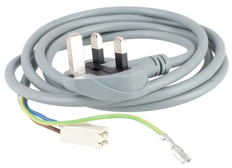 sparefixd Power Cable Wire & Plug 2 metres to Fit AEG Washing Machine