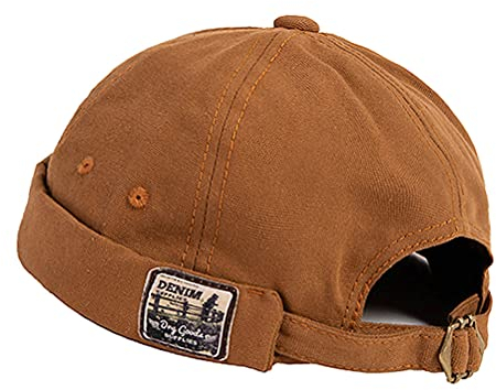 FUYAO Casquette Docker vintage pour enfants avec revers roulé sans bord - Pour garçons et filles de 2 à 6 ans, marron, 2-6 ans