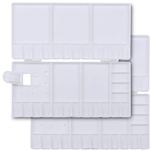 Paleta de Acuarela,RoadLoo 2 Pieza Paleta de Pintura Plegable Paleta de Pintura Plegable Paleta de Mezcla de Colores Caja de Paleta de Pintura de Acuarela Portátil Bandejas de Acuarela para el Pulgar