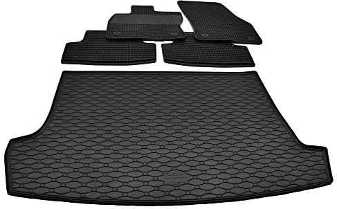 Mattenprofis Gummimatten + Gummi Kofferraumwanne Set passend für VW T-ROC A11 ab Bj.2017 GKK, schwarz