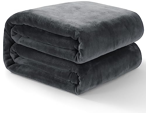 RUIKASI Kuscheldecke Flauschig Decke Sofa - Decke Fleece Dunkelgrau für Couch, XL Wohndecke Weich Fleecedecke 150x200 cm als Sofadecke Couchdecke