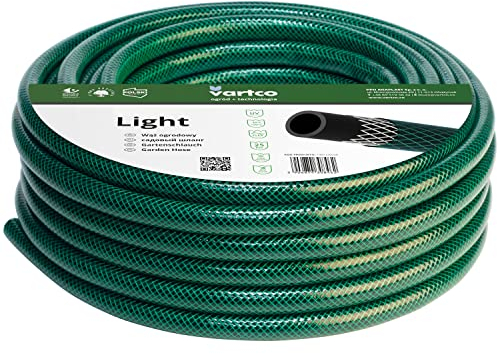 Vartco Light 3-lagiger Wasserschlauch Gartenschlauch Schlauch Gartenbewässerung Flexibel Flexischlauch Polyester-Kreuzgeflecht UV-beständig 25 Bar (1/2 50m)