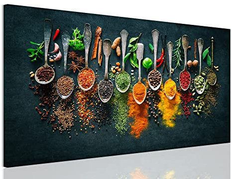 DECLINA, Quadro da cucina in tela stampata decorazione da parete per cucina, 70 x 40 cm