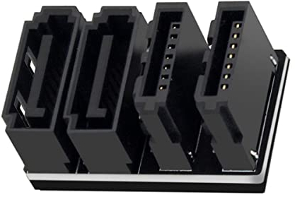 Xiwai SATA 7pin hembra a 7pin macho 360 grados ángulo adaptador doble puerto bajo perfil para computadoras SSD HDD placa base