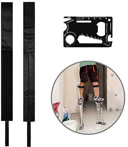 Katai Correas para Zancos de Trabajo con Paneles de Yeso. Par de Correas Acolchadas Extra-Gruesas para Piernas, Para Paneles de Yeso, Pintura, Aislamiento, Incluye Herramienta Tipo Tarjeta de Crédito