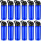 12 Pack Plastic Water Bottles 24 oz Blue Clear Water Bottles Bulk Reusable Sports Water Bottles with Spill Proof Lids for Gym Sports Home Office School