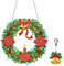 NSXIN 5D Diamond Painting Weihnachten Deko, DIY Diamant Malerei Bilder Kit Weihnachtskranz mit LED-Licht, Handwerk Applique Mosaik für Haustür Wand Fenster Weihnachtsdekor (A7)