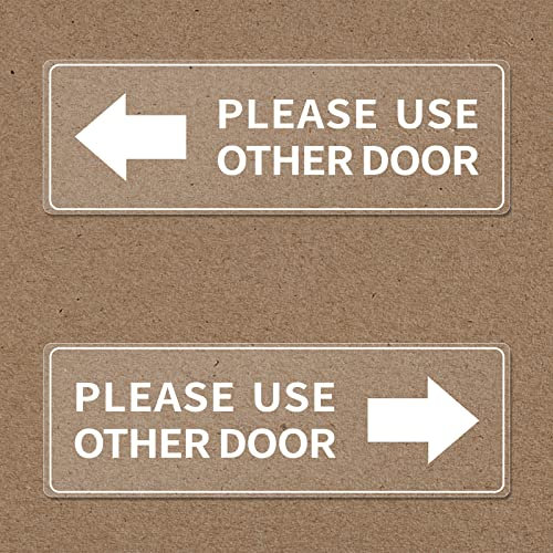 Please Use Other Door Stickers Window Door Decals 12x4 Inch Left Right Arrow Waterproof for Enter Outdoor Business Office 4 Pack