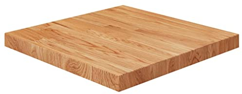 vidaXL Tischplatte Quadratisch Massivholzplatte Eichenplatte Holzplatte Platte Ersatztischplatte Hellbraun 50x50x4cm Behandelte Eiche